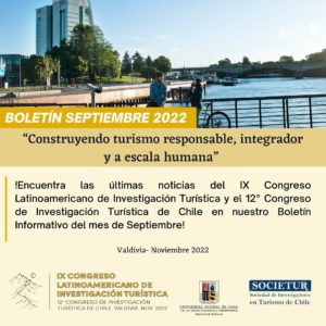 Boletín Congreso CLAIT - SOCIETUR - UACh. Septiembre 2022